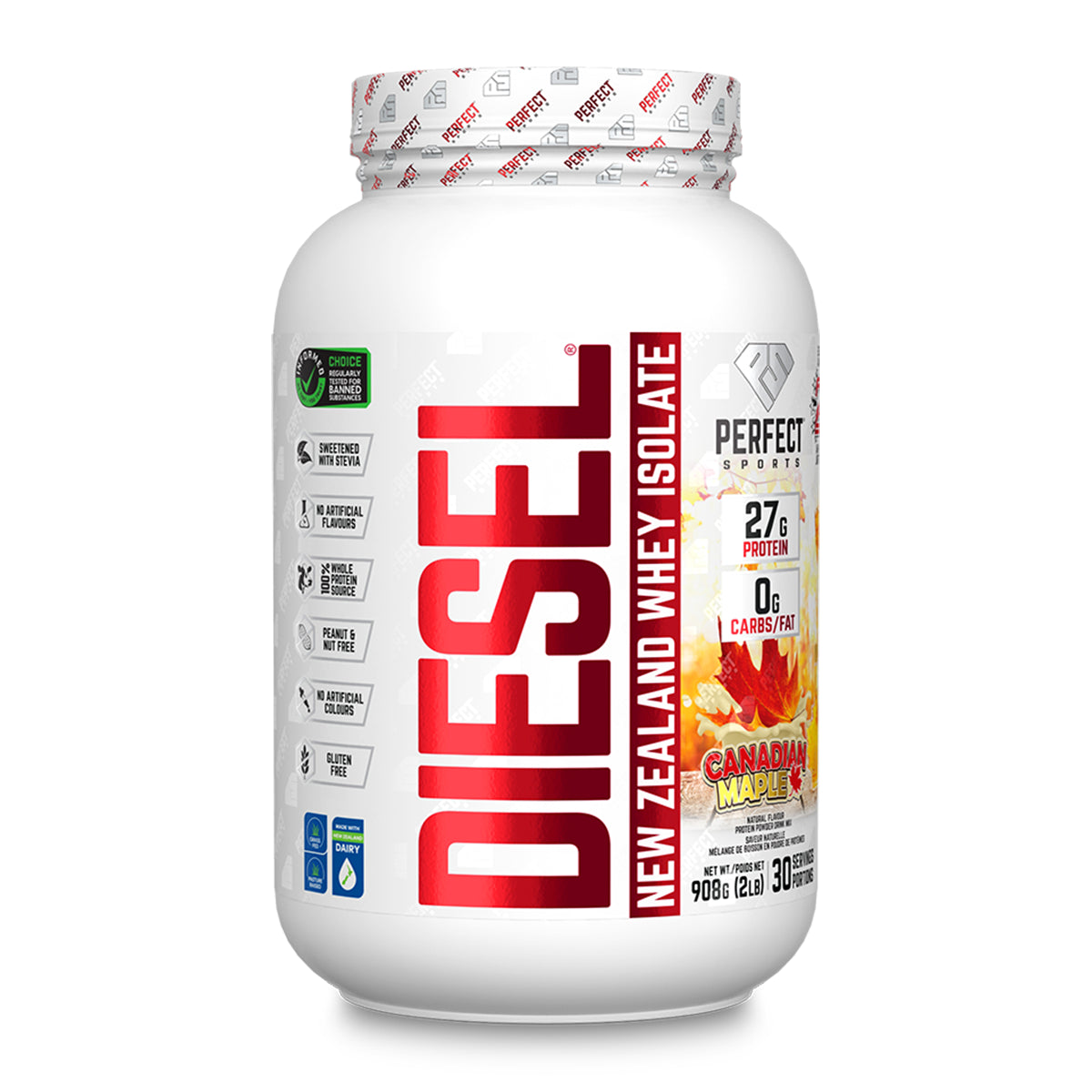 Perfect Sports DIESEL 100% Whey Isolate – 2lbs (French Vanilla, Chocolate Crème Egg, Salted Caramel, Canadian Maple, Triple Chocolate)