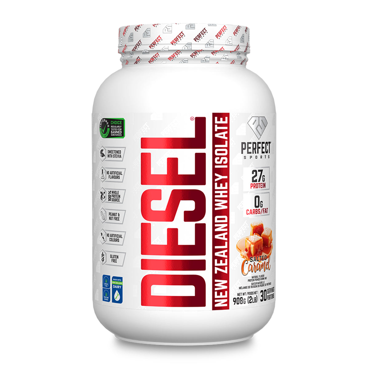Perfect Sports DIESEL 100% Whey Isolate – 2lbs (French Vanilla, Chocolate Crème Egg, Salted Caramel, Canadian Maple, Triple Chocolate)