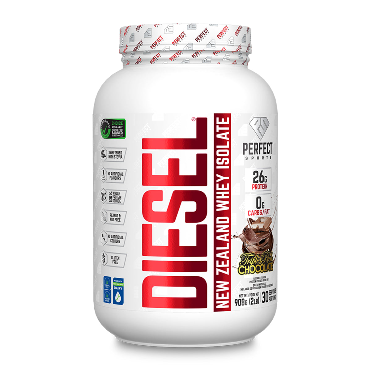 Perfect Sports DIESEL 100% Whey Isolate – 2lbs (French Vanilla, Chocolate Crème Egg, Salted Caramel, Canadian Maple, Triple Chocolate)