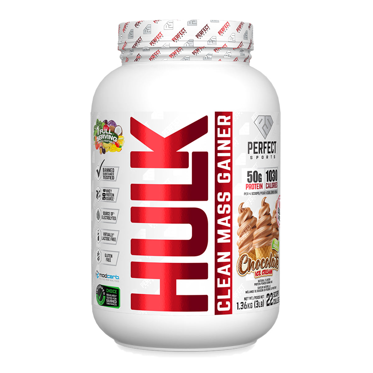 Perfect Sports Diesel Hulk Clean Mass Gainer – 3lbs (Vanilla Ice Cream & Chocolate)