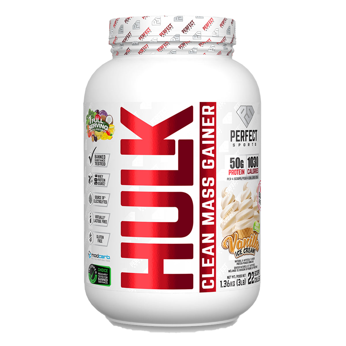 Perfect Sports Diesel Hulk Clean Mass Gainer – 3lbs (Vanilla Ice Cream & Chocolate)